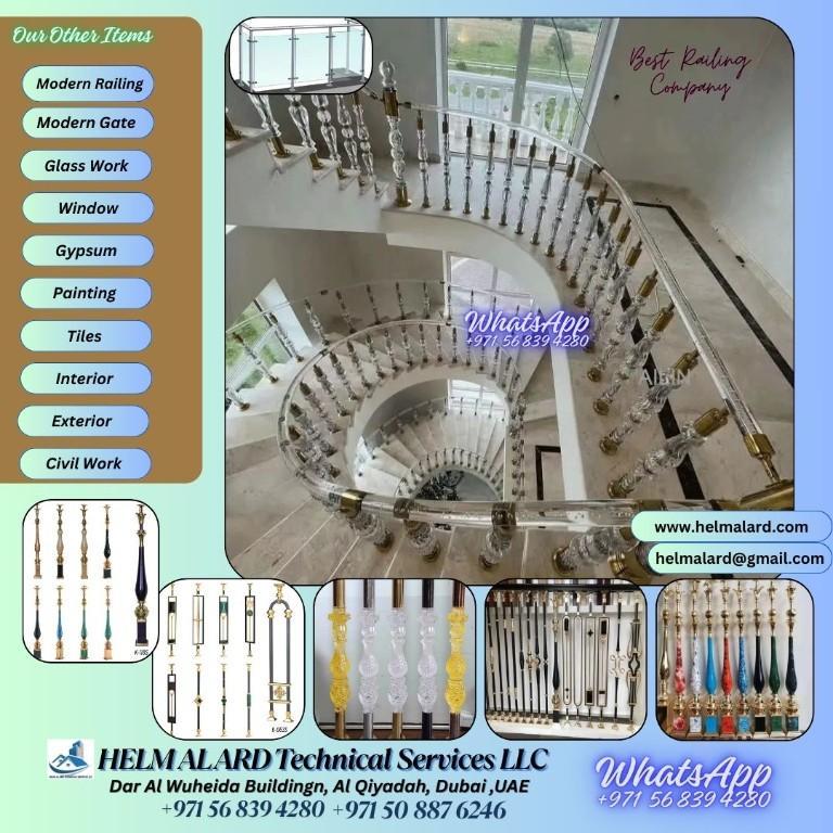 Glass railing, Brass Railing, Modern Railing, Marble railing in Abu Dhabi - Image 15