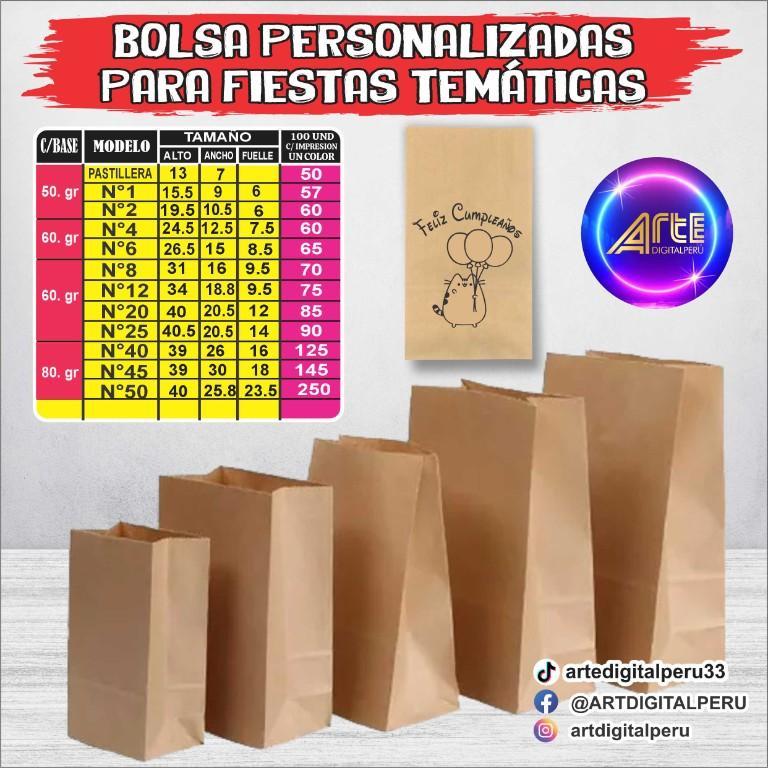 BOLSAS ECOLOGICAS PERSONALIZADAS DE PAPEL CRAFT en Lima - Imagen 1