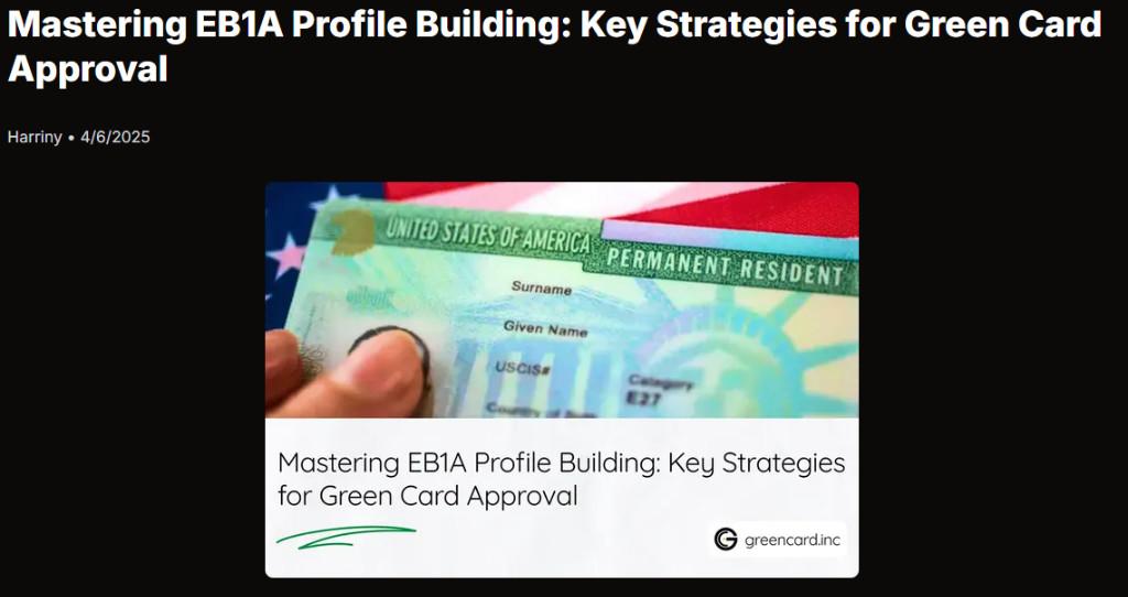 Mastering EB1A Profile Building Key Strategies for Green Card in Palāni - Image 1