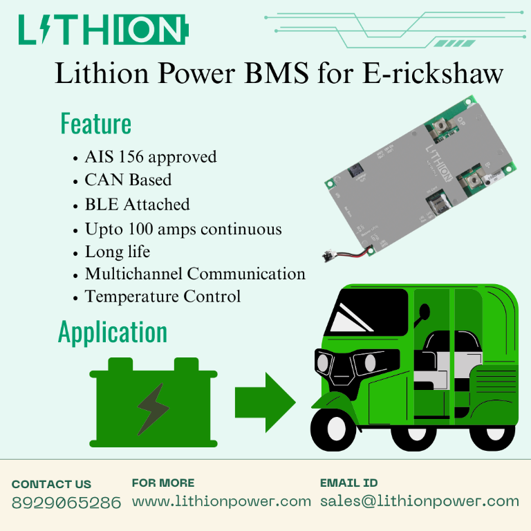 Lithion Power E-Rickshaw BMS – Intelligent Control for EV Batter in India - Image 1