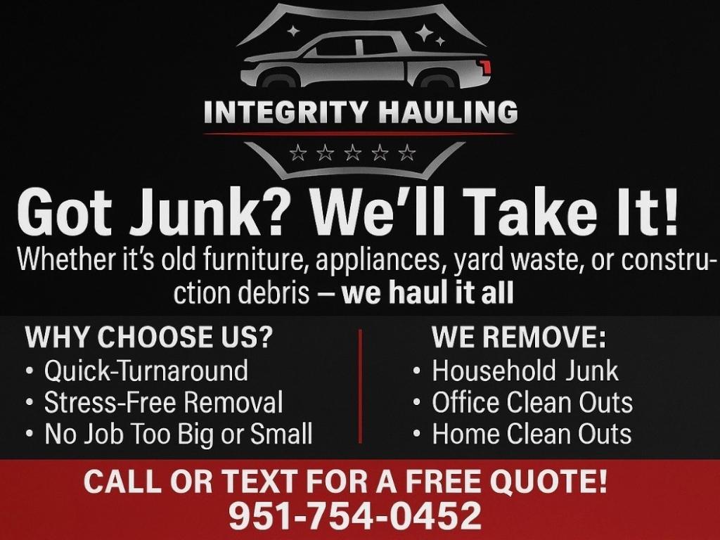 Integrity Hauling junk removal in Temecula - Image 1