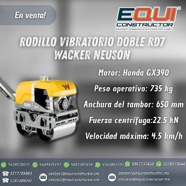 Rodillo Vibratorio Doble RD7 Wacker Neuson -Querétaro en Tejupilco de Hidalgo - Imagen 1