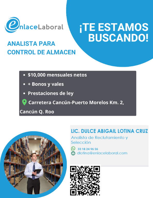 ANALISTA Y CONTROL PARA ALMACEN en Isla Mujeres - Imagen 1