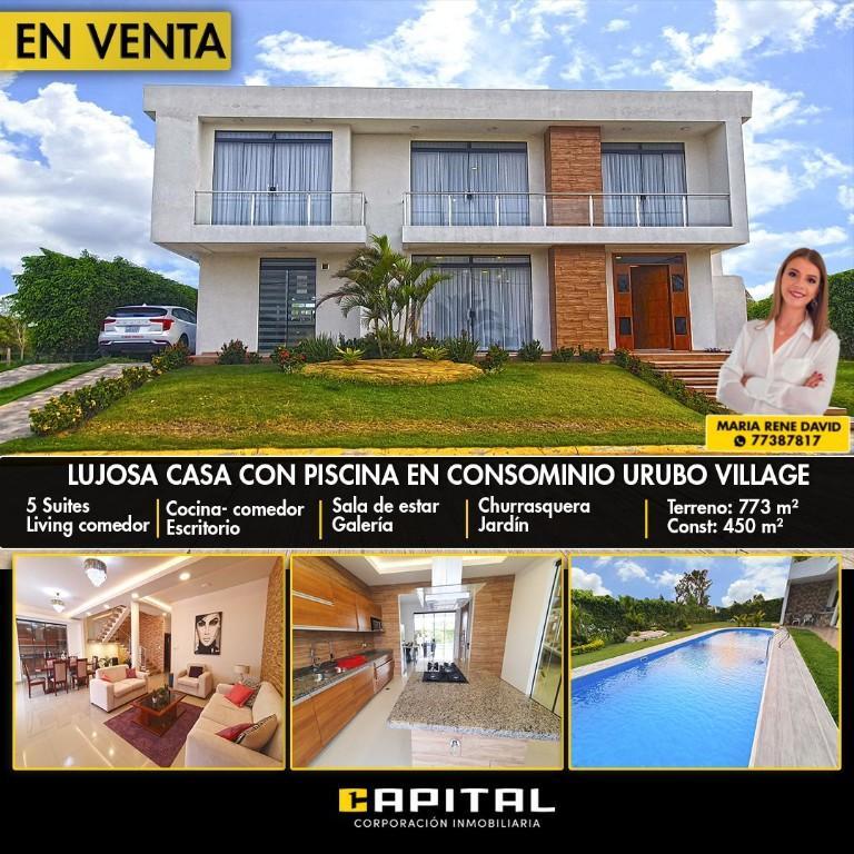 CASA LUJOSA CON PISCINA EN CONDOMINIO URUBO VILLAGE! en Bolivia - Imagen 1