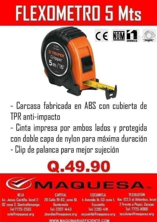 FLEXOMETRO (METRO) CAPACIDAD PARA 5 MTS CARCASA FABRI en Guatemala - Imagen 1