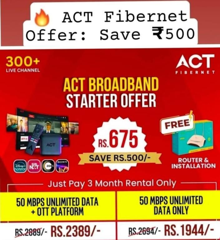 ACT SMART FIBRE NET ALL OVER CHENNAI in Anna Nagar - Image 1