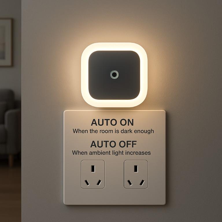 LED Night Light Sensor 0.5W Auto On/Off Plug Lamp (Dual Mode) in India - Image 2