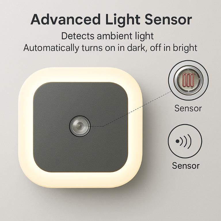 LED Night Light Sensor 0.5W Auto On/Off Plug Lamp (Dual Mode) in India - Image 3