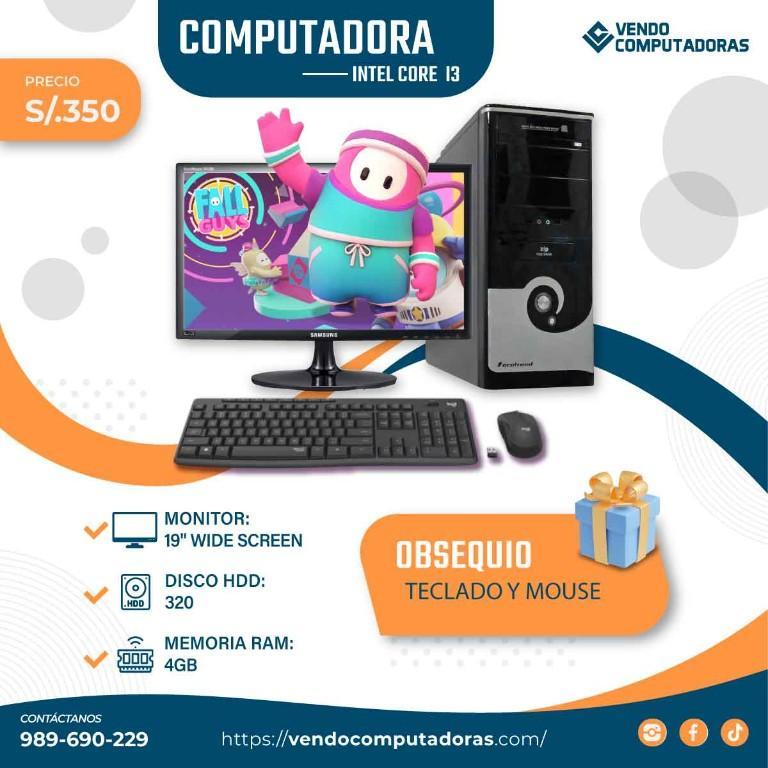 Computadora Core i3 con Monitor 19” en Lima - Imagen 1