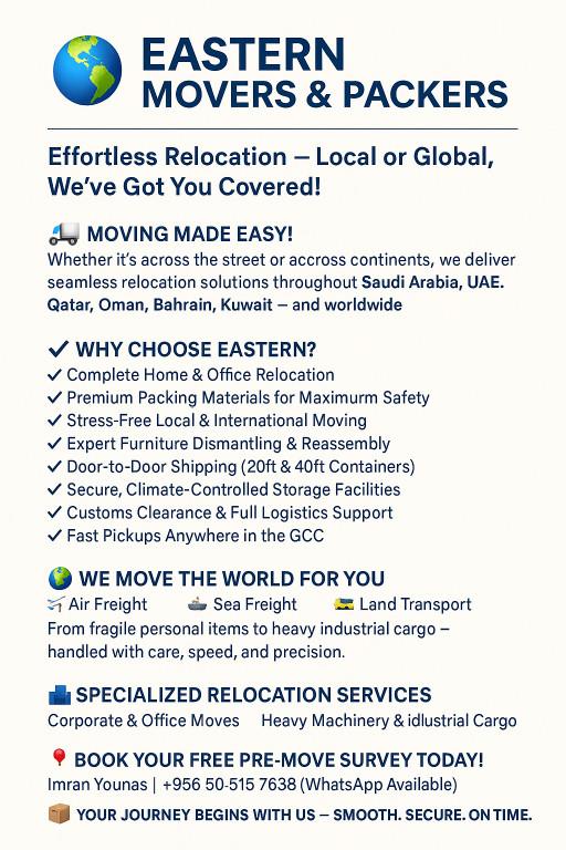 EASTERN MOVERS and PACKERS For HOUSES OFFICES LOCAL DOMESTIC in Saudi Arabia - Image 3