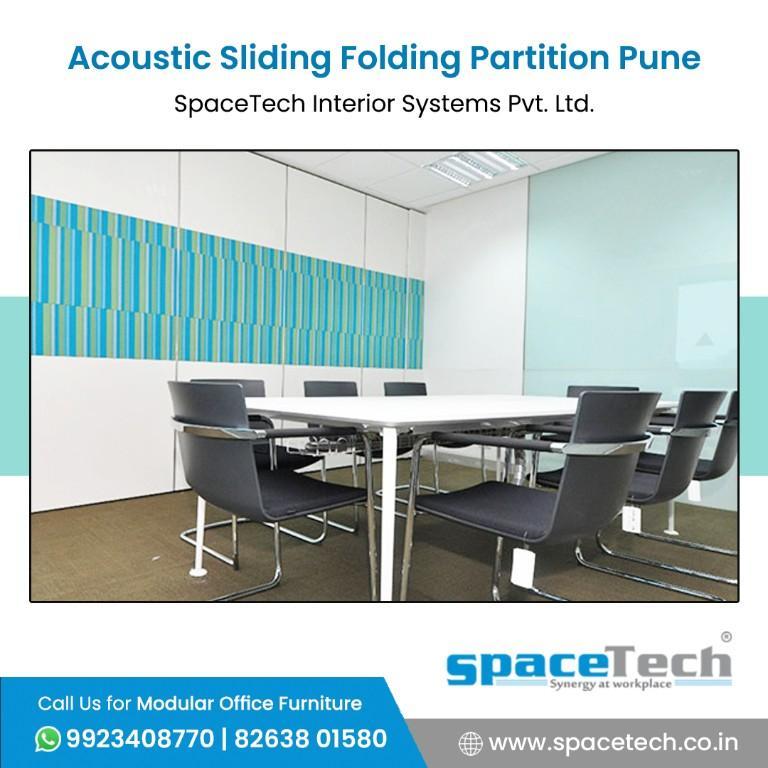 Acoustic Sliding Folding Partition Pune - SpaceTech Interior in Hadapsar - Image 1