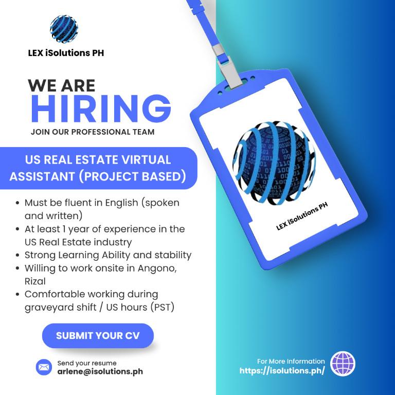 VIRTUAL ASSISTANT (REAL ESTATE) – PROJECT-BASED in Tanay - Image 1