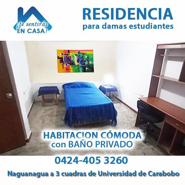 ALQUILER de HABITACIÓN PARA ESTUDIANTE UNIVERSITARIA SÓLO DAMAS en Guacara - Imagen 1
