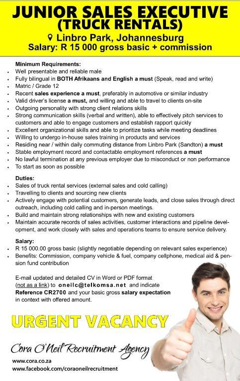 Sales Executive (Truck Rentals) in Edenvale - Image 2