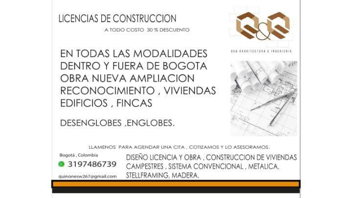 LICENCIAS DISEÑOS OBRAS en Colombia - Imagen 1