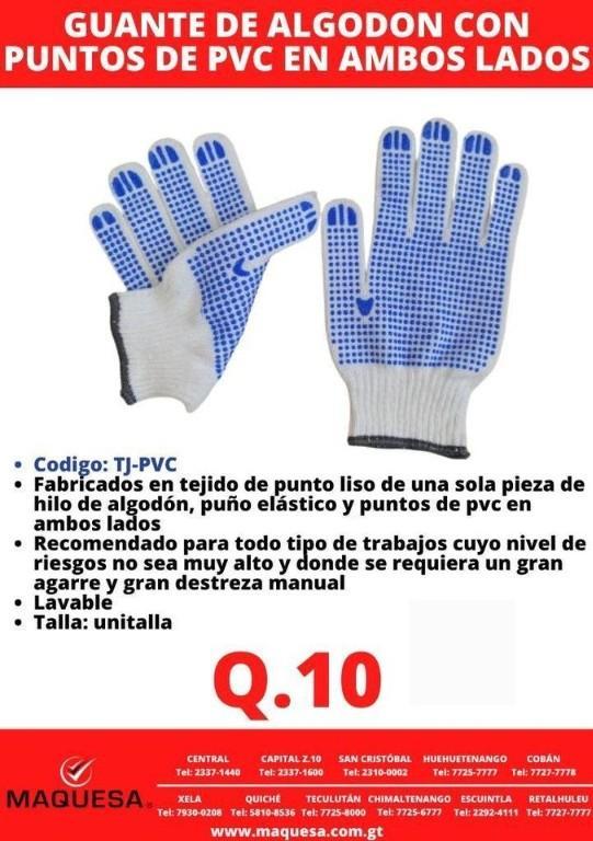 GUANTE DE ALGODÓN CON PUNTOS PVC PRECIO en Guatemala - Imagen 2