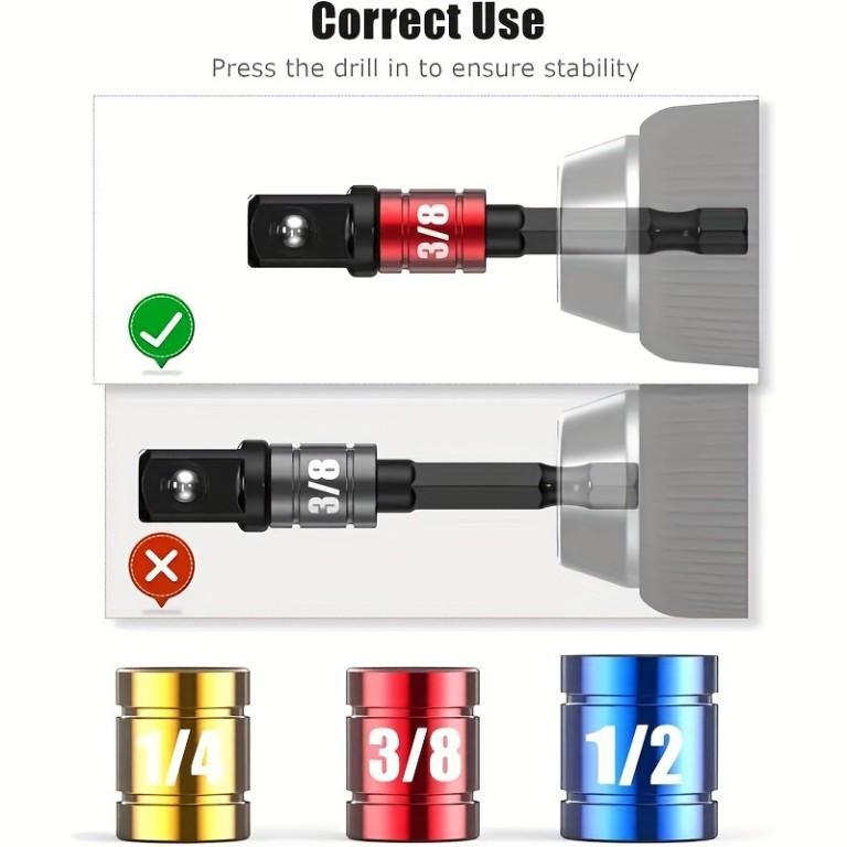 4pcs/Set, Impact Grade Power Hand Tools, Driver Sockets Adapter in Canada - Image 3