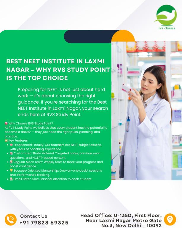 Best NEET Institute in Laxmi Nagar – Why RVS Study Point Stands in Delhi - Image 1