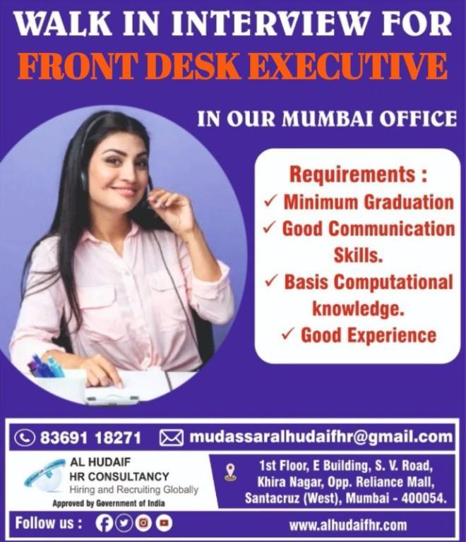 Front Desk Executive in Ghātkopar - Image 1