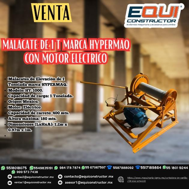 de 1 T Malacate Hypermaq con motor eléctrico en Teziutlán - Imagen 1