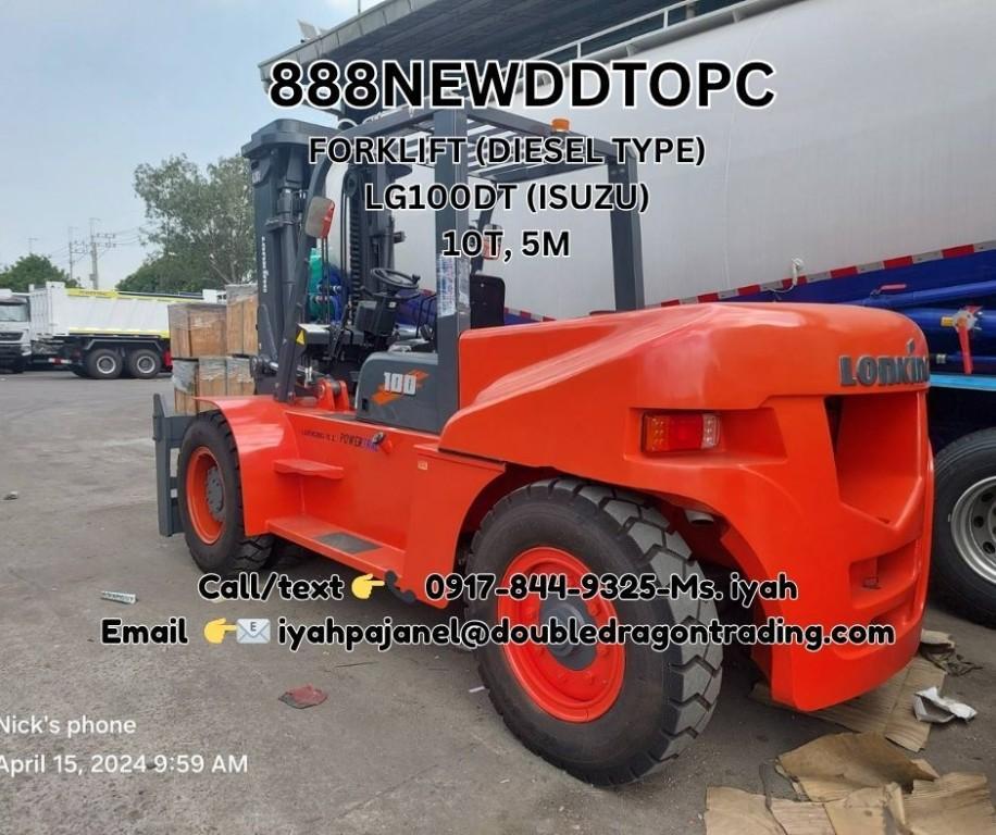 FORKLIFT (DIESEL TYPE) LG100DT (ISUZU) 10T, 5M in Malabon - Image 2