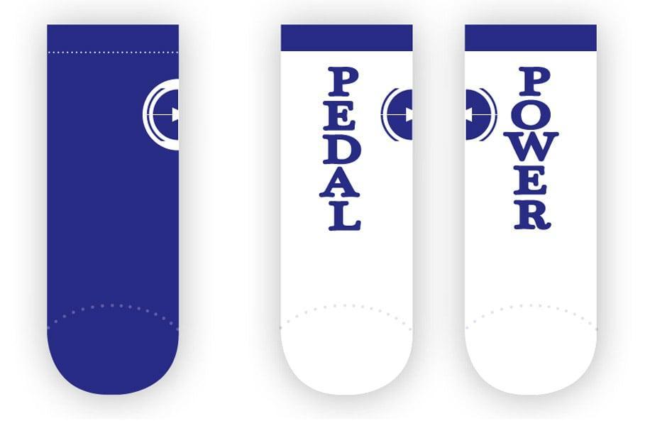 Calcetines Pedal Power Edición Rueda - Azul/Blanco en Málaga - Imagen 1