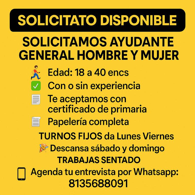 Ayudante General en Guadalupe - Imagen 3