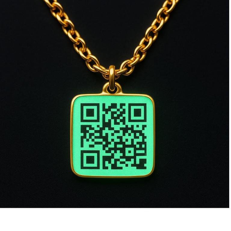 Glow-in-the-Dark QR Code Necklace – Custom & Eye-Catching! in Reston - Image 1