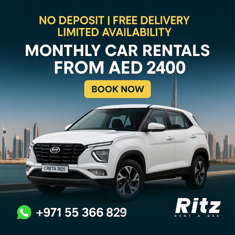 Car Rental Dubai – No Deposit | Monthly Rates | Free Delivery in United Arab Emirates - Image 1