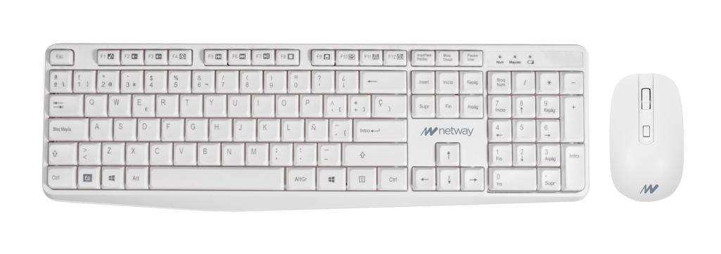 TECLADO INALAMBRICO+RATON INAL. NETWAY WS330 BLANCO en Ceuta - Imagen 1