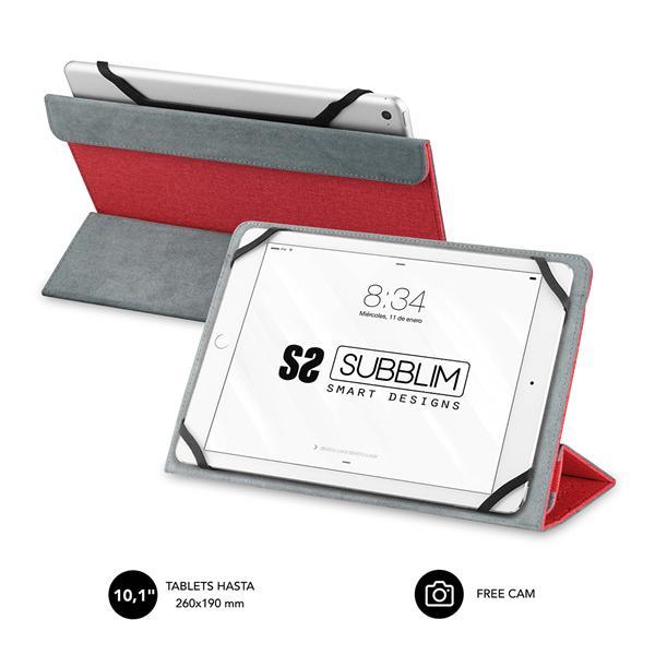 FUNDA STAND 10,1´´ FREECAM CASE SUBBLIM RED en Oviedo - Imagen 1