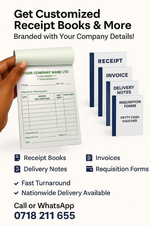 Customized Receipt Books Printing in Nyeri - Image 1
