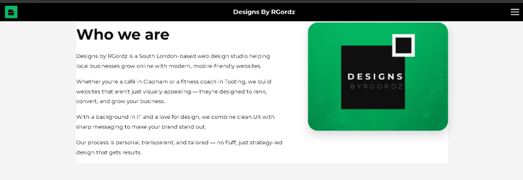 Design By Rgordz - Affordable, SEO-optimised websites in Hammersmith - Image 4