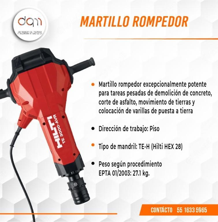 DEMOLEDOR HILTI – POTENCIA PROFESIONAL PARA DEMOLICIÓN PESADA en México - Imagen 1