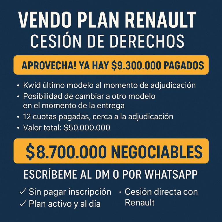 CESIÓN CONTRATO PLAN ROMBO RENAULT APROVECHA en Sabaneta - Imagen 1