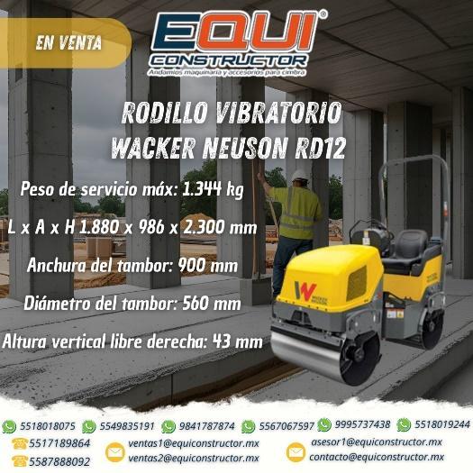 RD12 Rodillo Vibratorio Wacker Neuson en Jilotepec - Imagen 1
