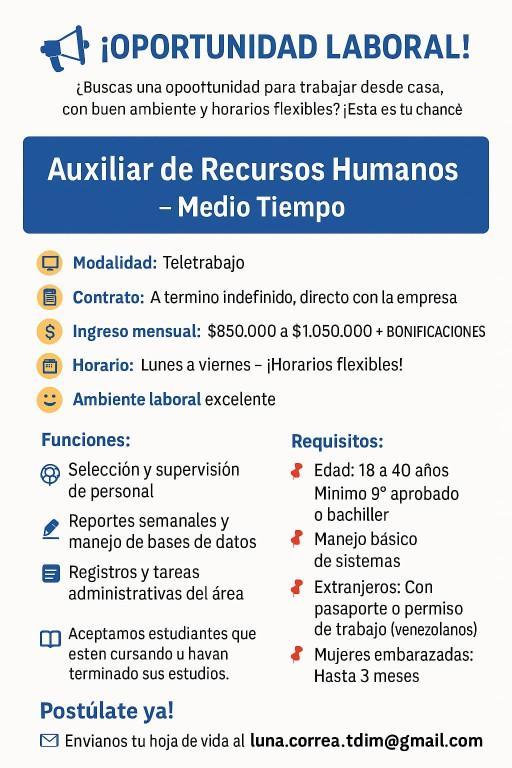 ¡OPORTUNIDAD LABORAL! en los Estados Unidos - Imagen 1
