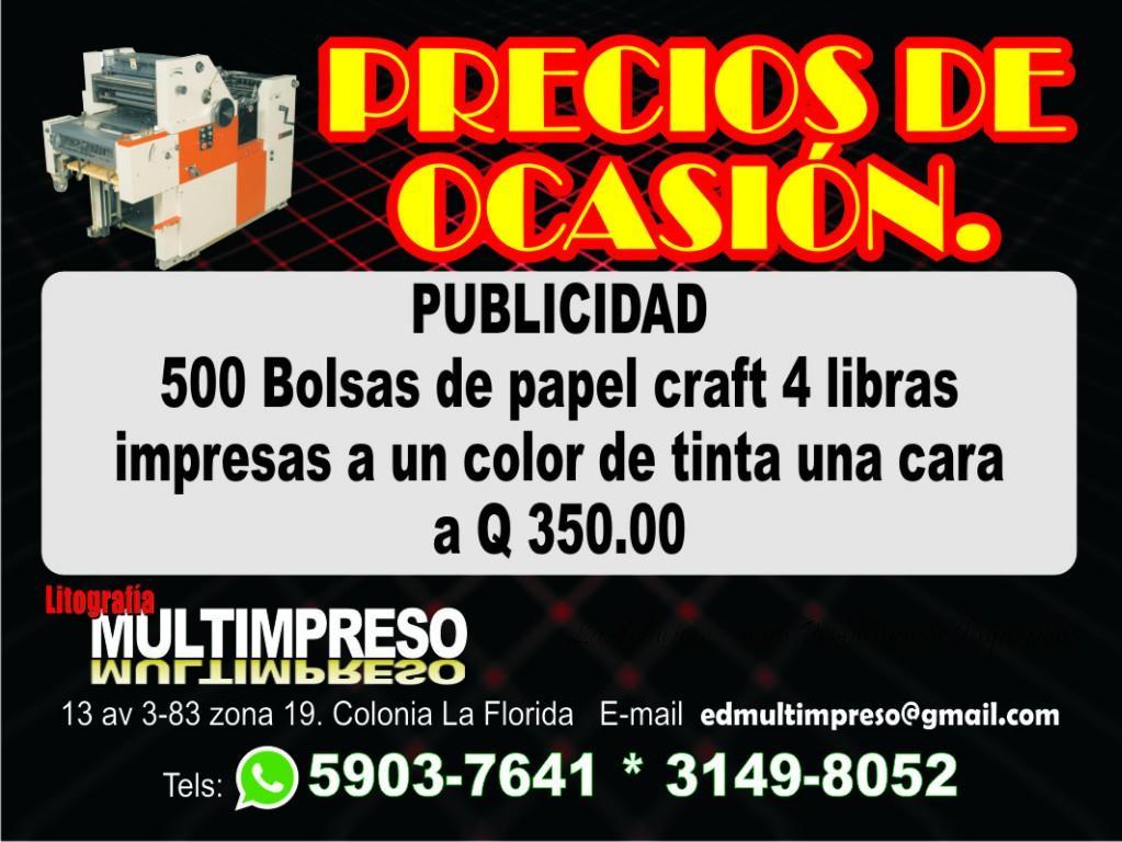 BOLSAS DE PAPEL CON IMPRESIÓN en Guatemala - Imagen 1
