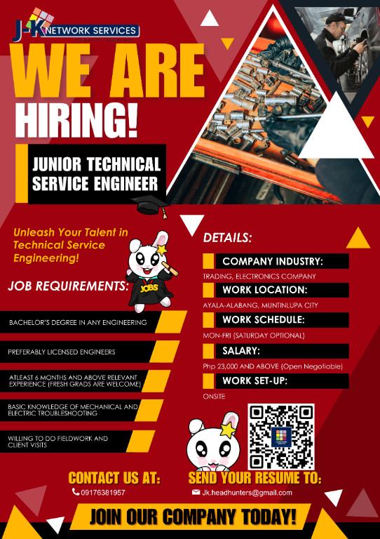 LOOKING FOR Junior Technical Service Engineer in Quezon City - Image 1