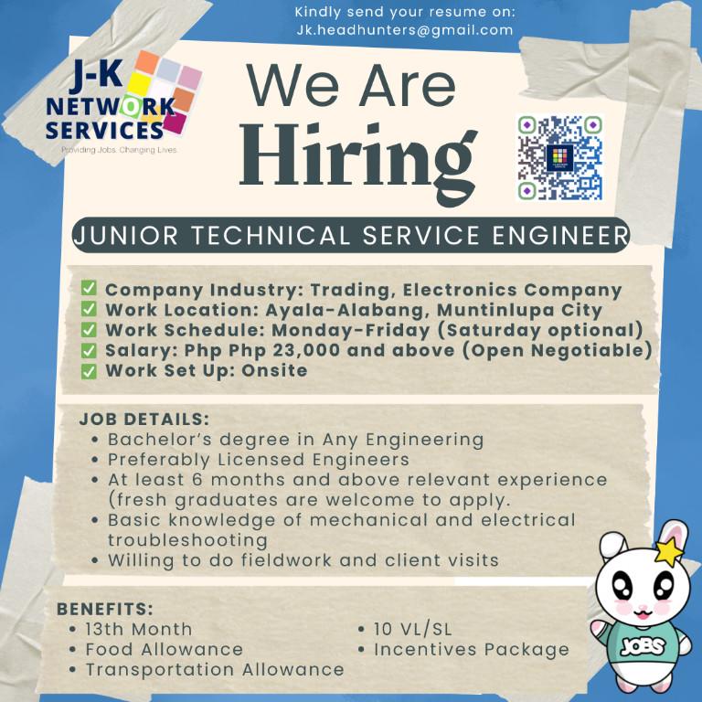 Junior Technical Service Engineer in Quezon City - Image 1