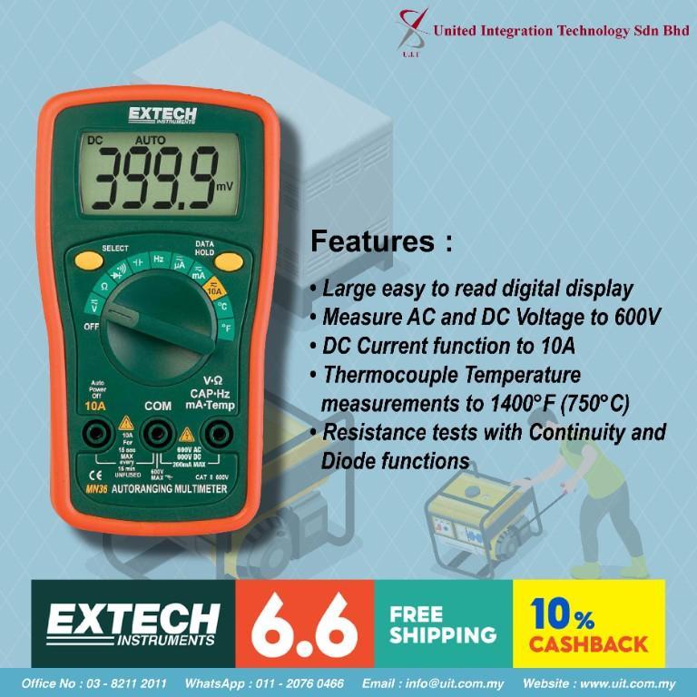 Extech MN36 – Compact Precision with Versatile Measurement Power in Kajang - Image 1