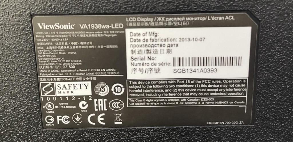 Viewsonic VA1938WA-LED 19-Inch Widescreen LED Monitor in Sharjah - Image 3