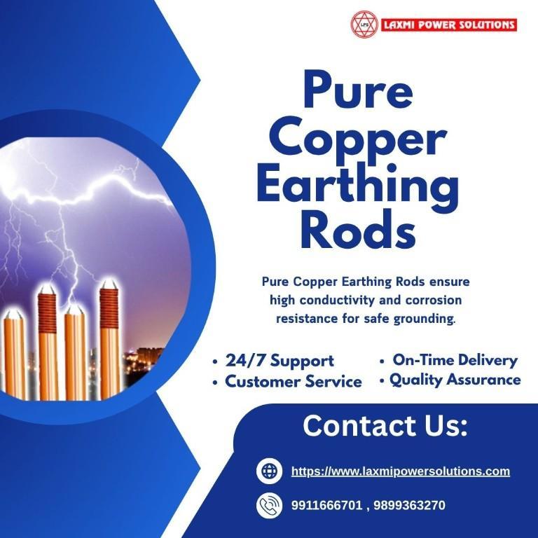 Pure Copper Earthing Rods | Laxmi Power Solutions in India - Image 1