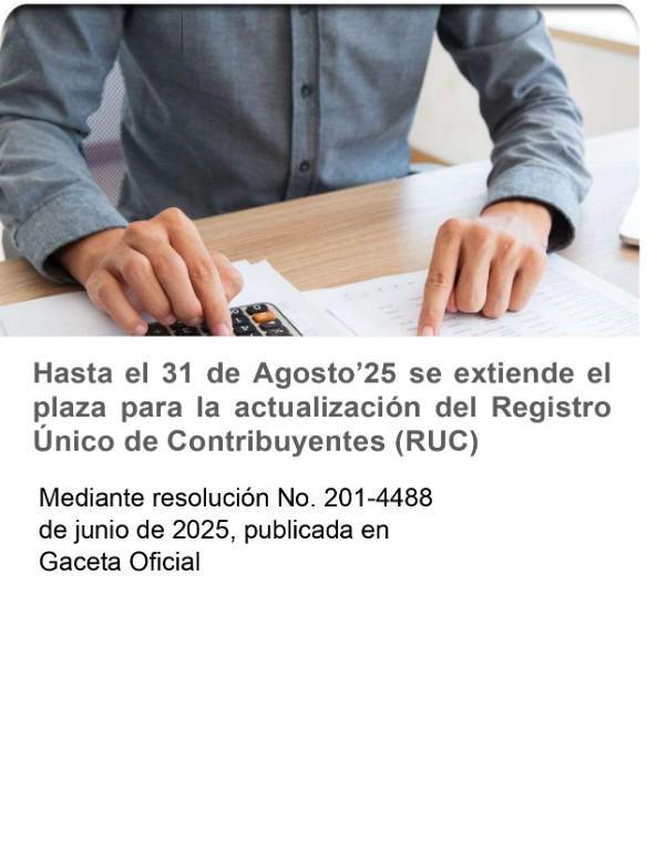 ACTUALIZACION DE REGISTRO UNICO CONTRIBUYENTE (RUC) OBLIGATORIO en Panamá - Imagen 1