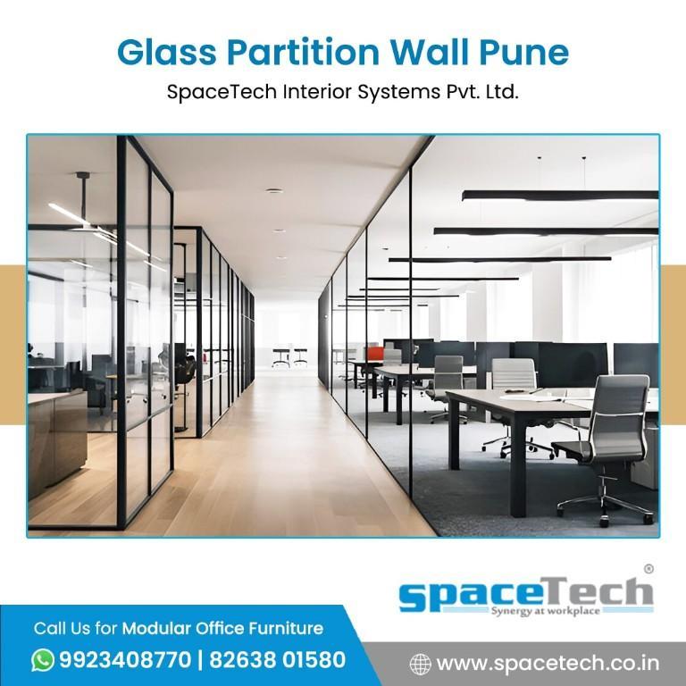 Office Glass Partition Pune - SpaceTech Interior in Wakad - Image 1