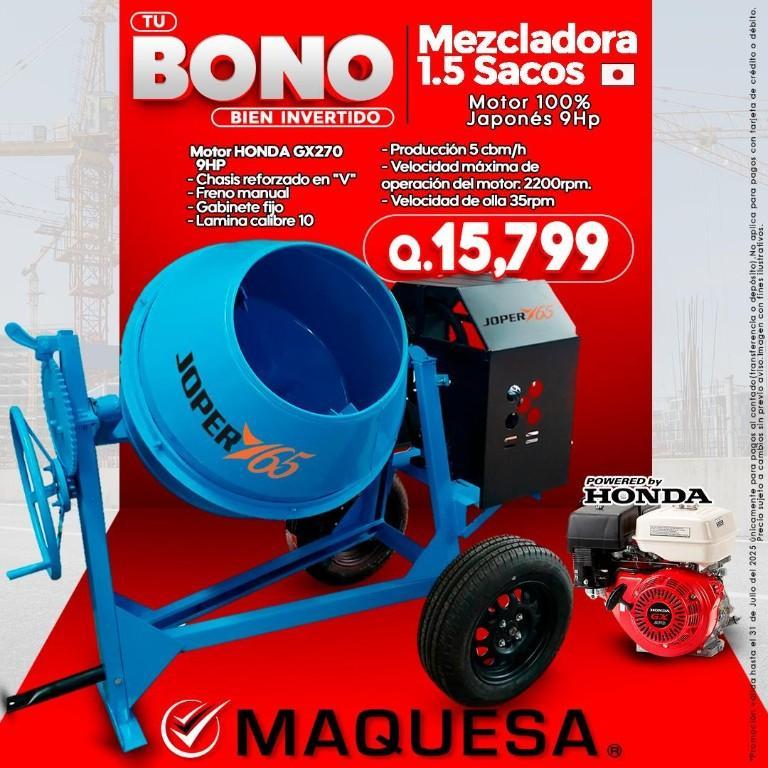 MEZCLADORA JOPER 1.5 SACOS en Cobán - Imagen 1