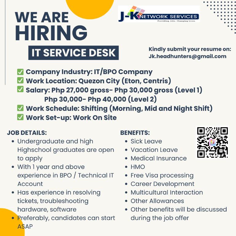 Associate IT Service Desk | Onsite | Shifting in San Juan - Image 1