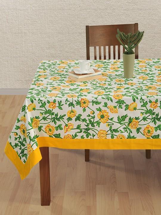 SWAYAM Off-White Floral Print Rectangular 60 x 90 Cotton Table in Khetwādi - Image 2