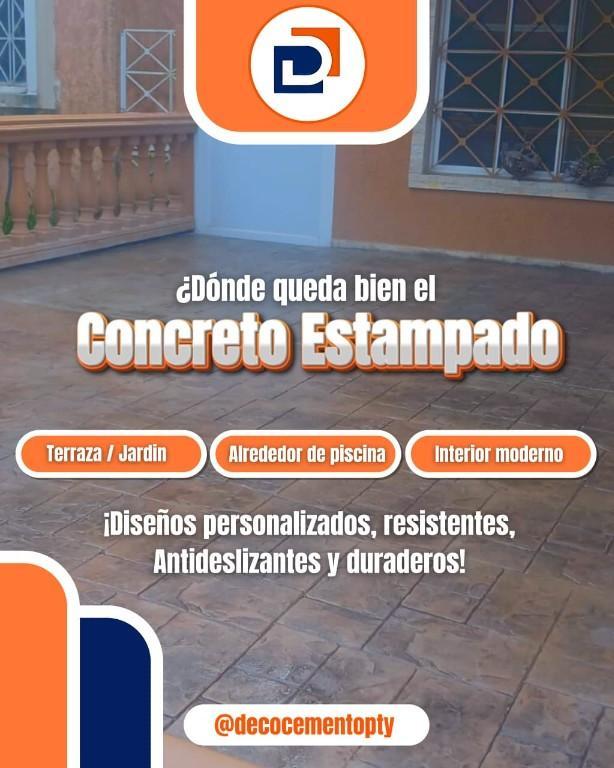 CONCRETO ESTAMPADO PTY CON ARTE FUNCIONAL - DECOCEMENTOPTY en Ancón - Imagen 2