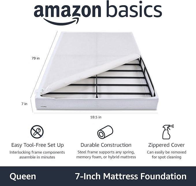 Amazon Basics Smart Box Spring Queen 7” Foundation – New in Akron - Image 1